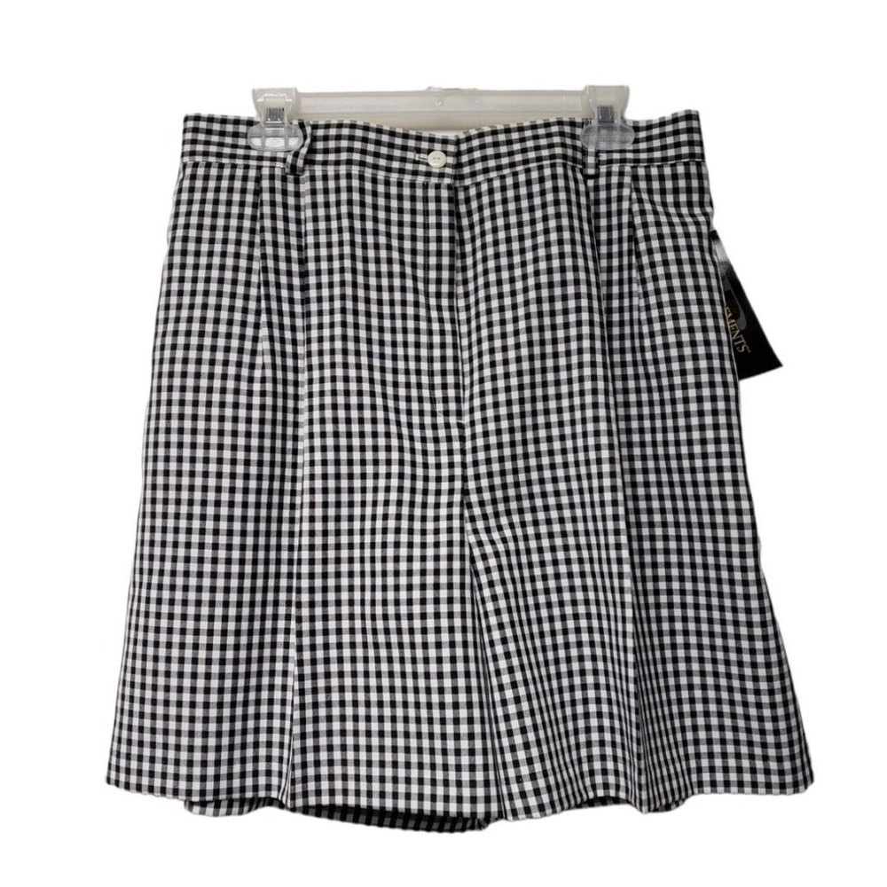 Deadstock! 90s Requirements black and white gingham high rise pleated shorts
